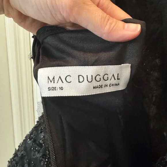 Mac Duggal 20362 Embellished Flutter Sleeve Bow Waist A Line Dress Size 10 NWT